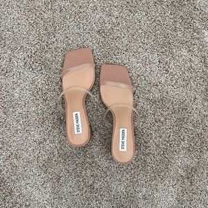 Steve Madden Lilah Clear Strap Sandals with Block Heel Size 8